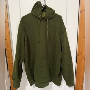 No Boundaries Olive Green Sherpa hoodie